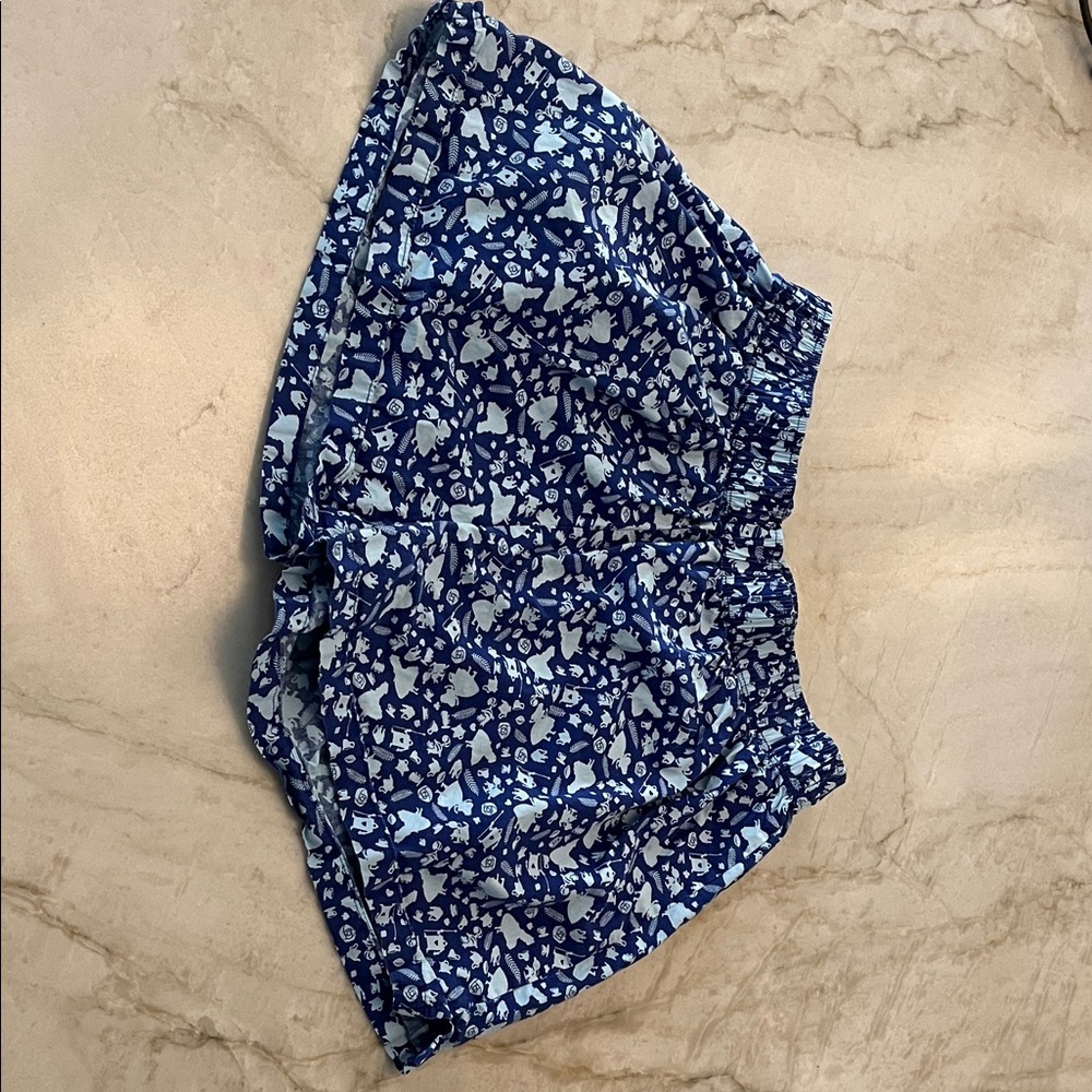 Disney Navy Shorts with Light Blue Character Print